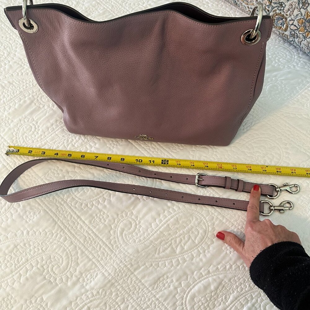 Coach Clarkson Hobo Lavender Pebbled Leather Bag - Picture 13 of 16